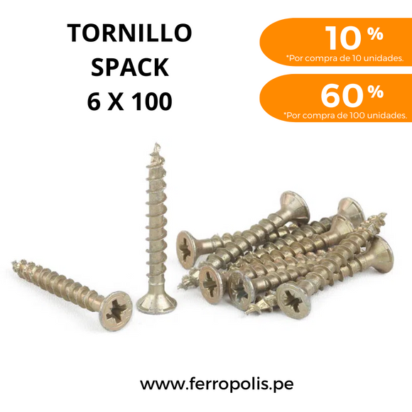TORNILLO SPACK 6 x 100 ( x und )