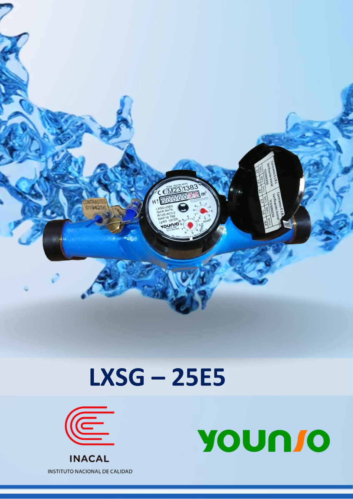 MEDIDOR AGUA MULTICHORRO DN15 1 1/4" x 1" " YOUNIO "( inc RACORD )