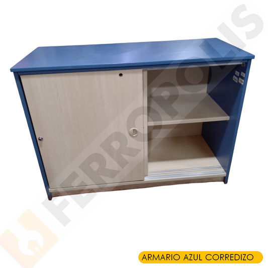 Mueble seminuevo azul corredizo 87.5 x 119 x 50 cm