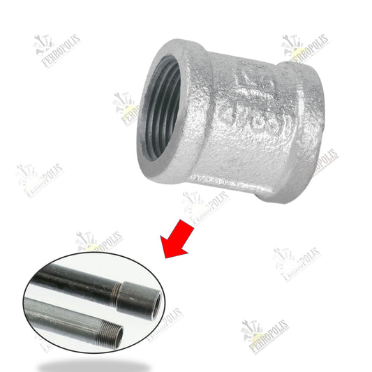 UNION SIMPLE 3/4" (20mm) GALVANIZADA