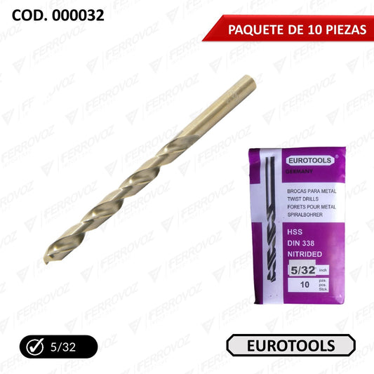 BROCA METAL HSS 5/32" 3.97 MM COMERCIAL