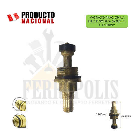 VASTAGO "NACIONAL" HILO D/ROSCA  59.02mm X 17.81mm
