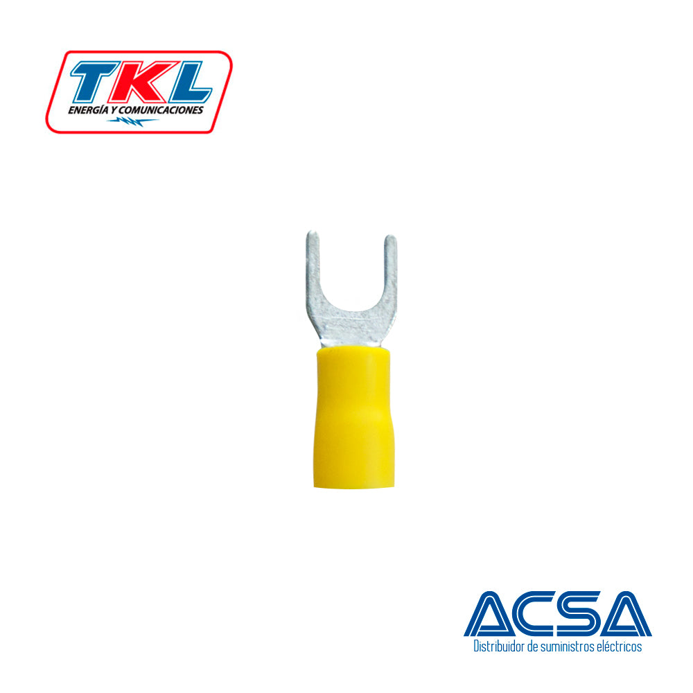 TERMINAL HORQUILLA 3/16" 12-10AWG "TKL AMARILLO"