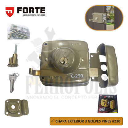 CHAPA EXTERIOR 2 GOLPES PINES  #230 "FORTE"