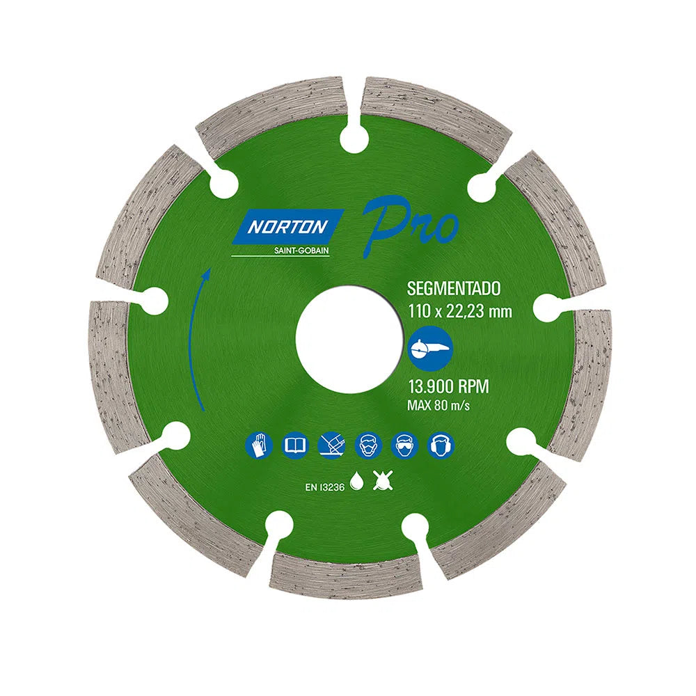 DISCO DIAMANTADO ABIERTO  4 1/2" X 7/8" PRO "NORTON"