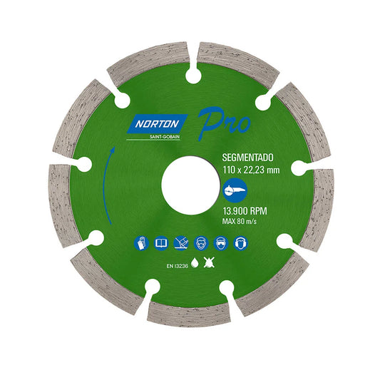 DISCO DIAMANTADO ABIERTO  4 1/2" X 7/8" PRO "NORTON"