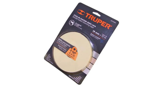 CINTA DOBLE CONTACTO 19MM X 10M "TRUPER" USO RUDO