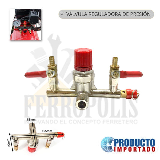 CRUCETA C/LLAVES COMPRESORA SALIDA DIRECTA 1/4"