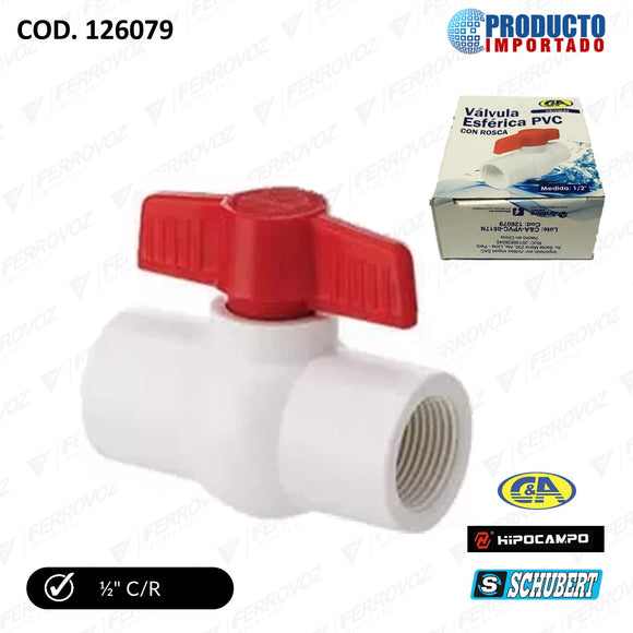 LLAVE PASO PVC C/R 1/2