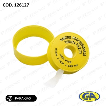 CINTA TEFLON AMARILLO GAS & AGUA CALIENTE 1/2"