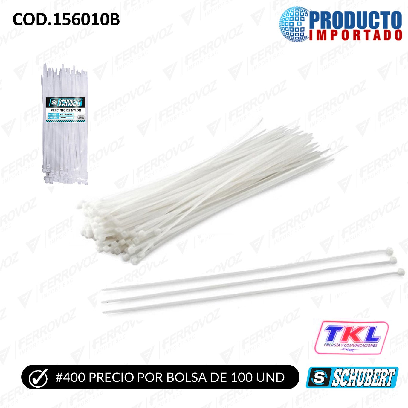 CINTILLO NYLON 400MM BLANCO ( UNID )