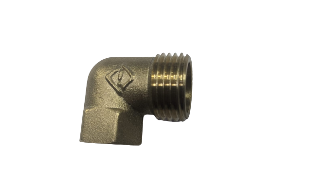 CODO BRONCE  MACHO 1/2" x 1/4"  MACHO HEMBRA ( GAS CALIDA )