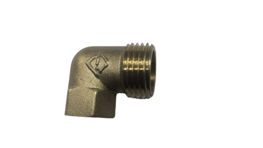 CODO BRONCE  MACHO 1/2" x 1/4"  MACHO HEMBRA ( GAS CALIDA )