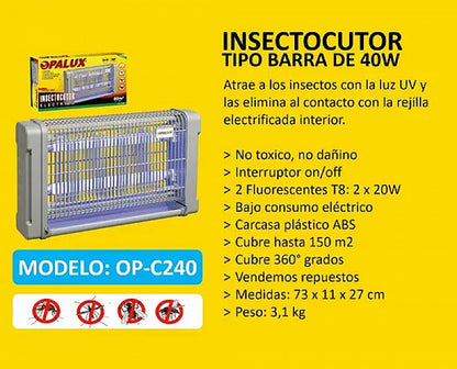 INSECTOCUTOR TUBO HALÓGENO 40W 150M2 "OPALUX"