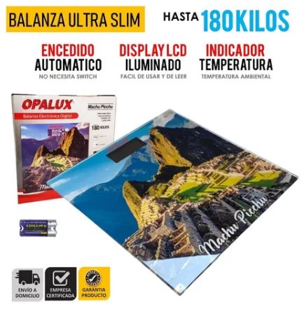 BALANZA BAÑO DIGITAL CORPORAL ULTRA SLIM TEMPLADO OPALUX