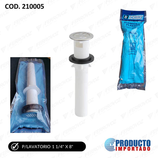 DESAGUE LAVATORIO PVC ACERO 1 1/4" X 8"