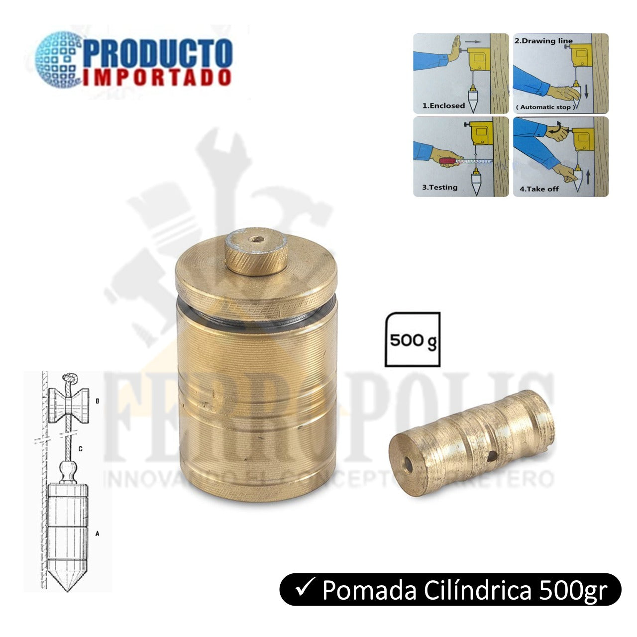 PLOMADA CILINDRICA 500 GR