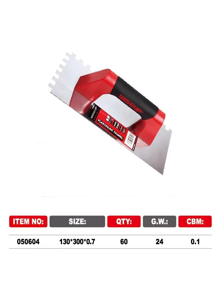PLANCHA RASPIN ACERO INOXIDABLE M/ GOMA "WISEUP" 300 x 130 x 0.7mm