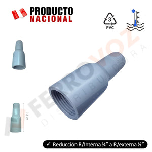 REDUCCION AGUA PVC 3/4" RI - 1/2" RI