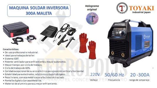 MAQUINA SOLDAR INVERSORA 300A MALETA TOYAKI JAPAN