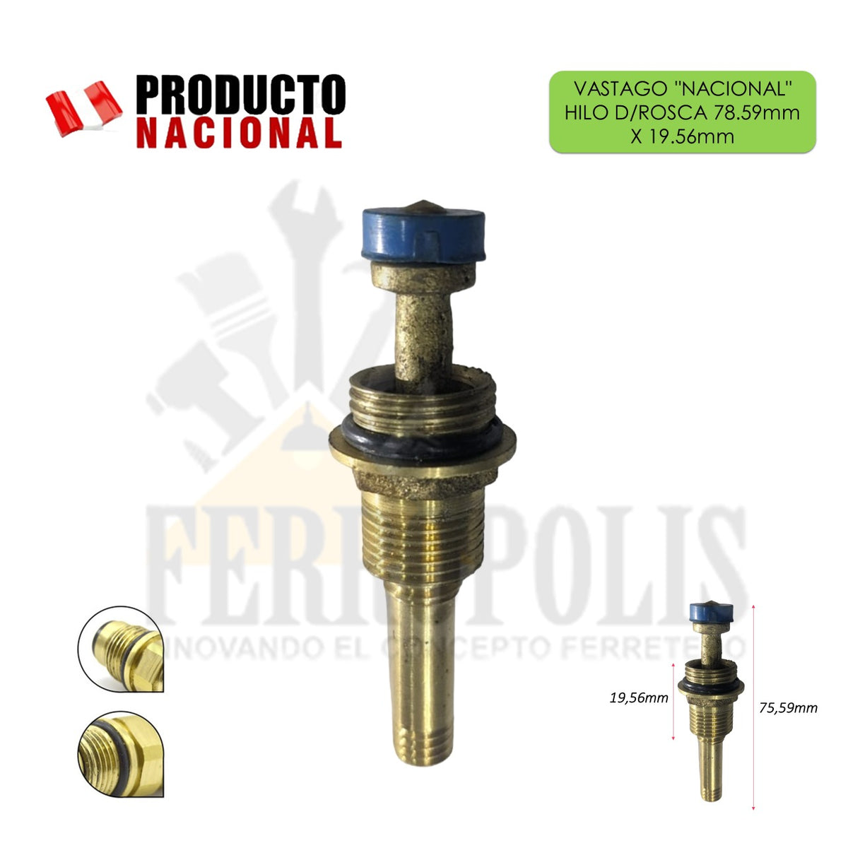 VASTAGO "NACIONAL" HILO D/ROSCA  78.59MM X 19.56MM