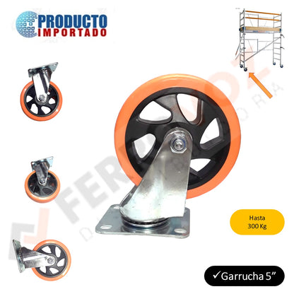 GARRUCHA MOVIL PLATAFORMA PESADO  5"  (x und)
