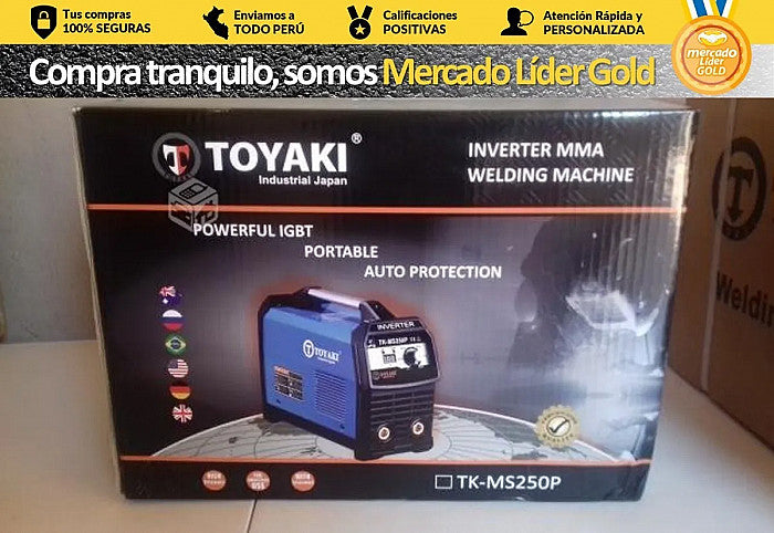 MAQUINA SOLDAR INVERSORA 250A CAJA " TOYAKI JAPAN"