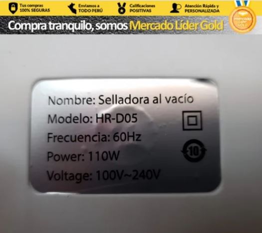 SELLADORA BOLSA AL VACIO 110W + 1 mt  BOLSA "HURRICANE"