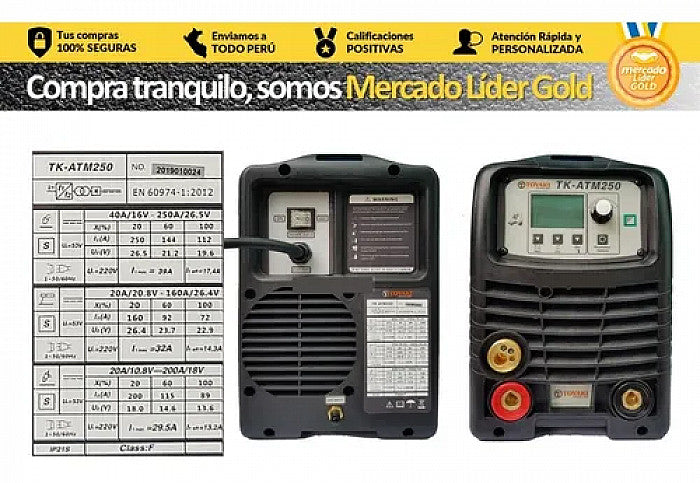 MAQUINA SOLDAR TOYAKI JAPAN 250A  (3 En 1) TIG MIG MMA / TKATM250