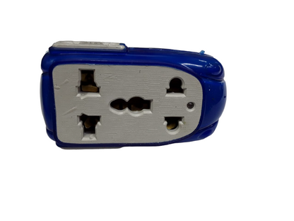 ADAPTADOR ENCHUFE 4 VIAS AZUL