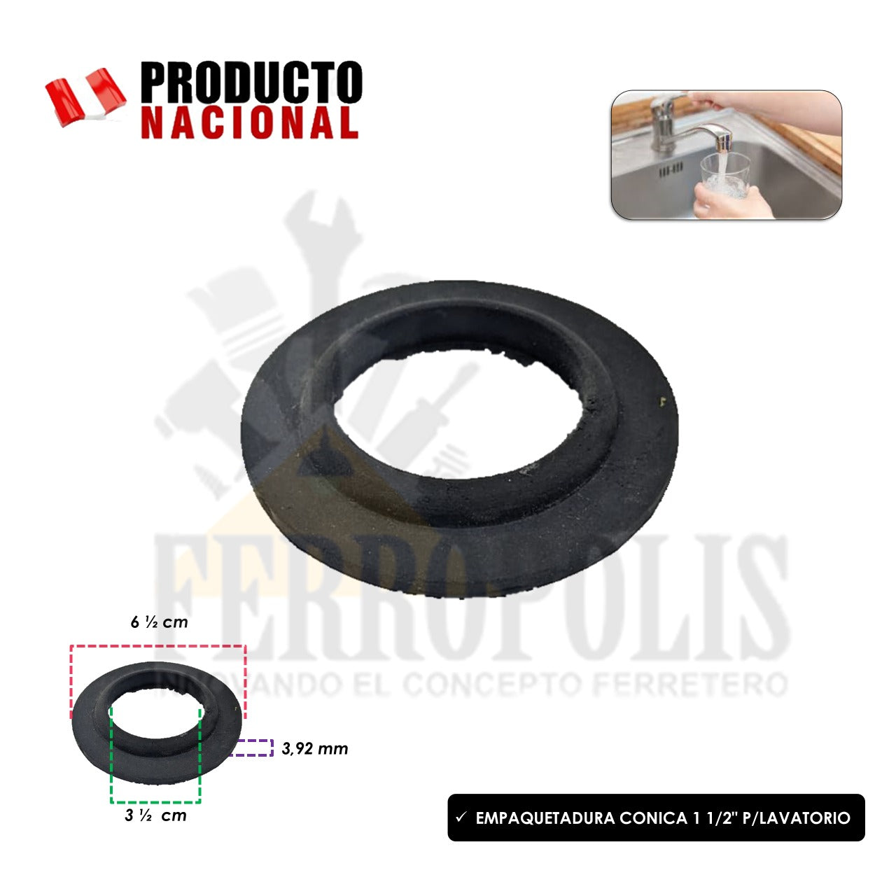 EMPAQUETADURA CONICA 1 1/2" P/LAVATORIO