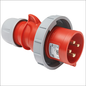 ENCHUFE AEREO TRIFASICO 32AMP 3P+N+T 415V ROJO 6H IP44 "MENNEKES"