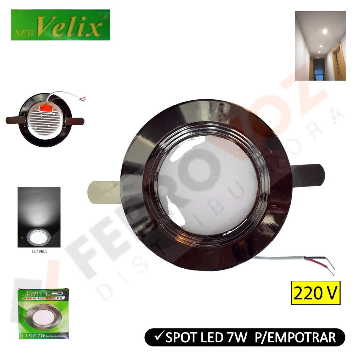 EQUIPO LED SPOT LIGHT 7W GU53 GRAFITO