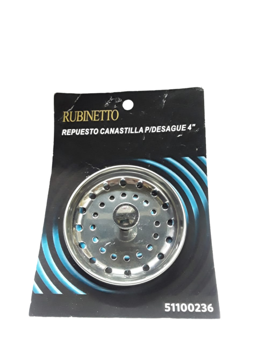 REPUESTO CANASTILLA ACERO P/DESAGUE 4" "RUBINETTO"