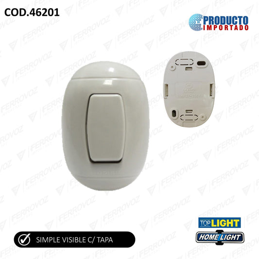 INTERRUPTOR SIMPLE OVAL VISIBLE MARFIL