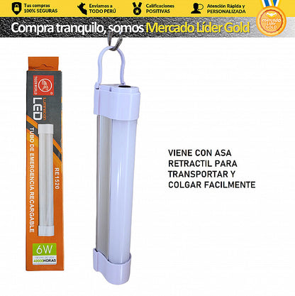LAMPARA LED PORTATIL RECARGABLE BASE ALUMINIO 6W