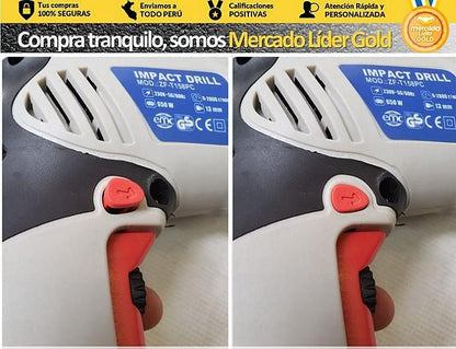 Kit Taladro Percutor 650w 158 Pcs Zafiro Uso Rudo