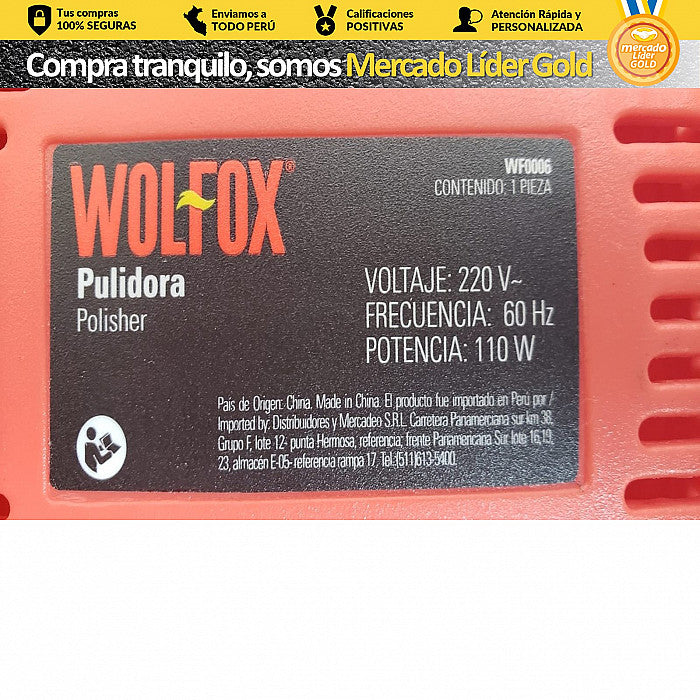 PULIDORA 10" 110W / 22"WOLFOX"