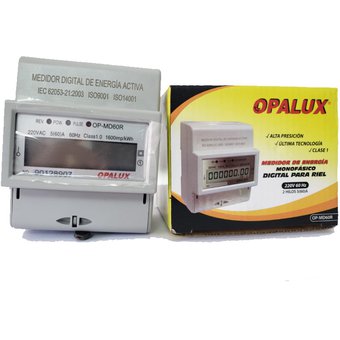 MEDIDOR ENERGIA MONOFASICO DIGITAL PARA RIEL "OPALUX"