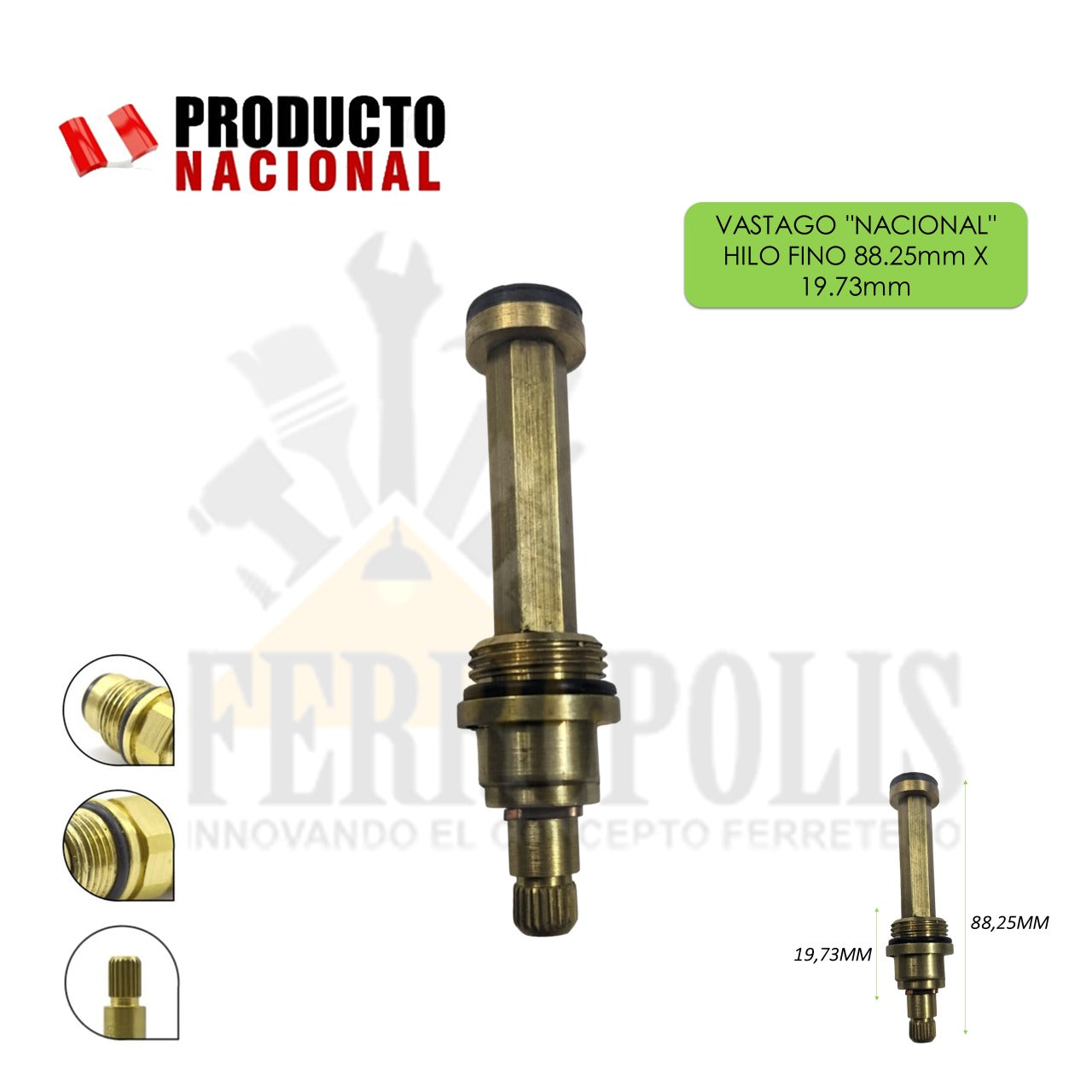 VASTAGO "NACIONAL" HILO FINO  88.25MM X 19.73MM