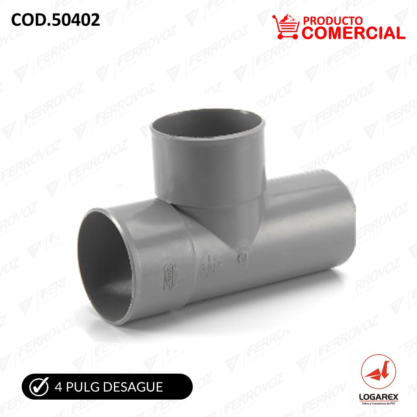 TEE DESAGUE 4" X 4" "COMERCIAL"