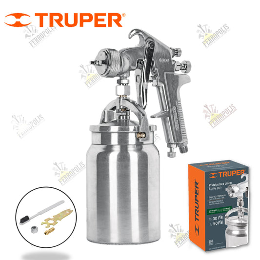 PISTOLA PINTAR PROFESIONAL ALTA PRESION 30PSI A 50PSI "TRUPER"