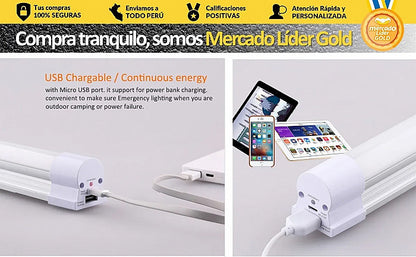 Lampara Led Portatil Recargable Base Aluminio 9w 200w