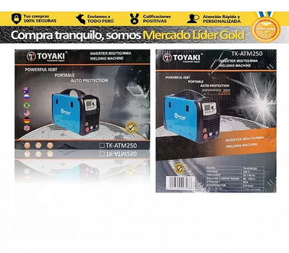 MAQUINA SOLDAR TOYAKI JAPAN 250A  (3 En 1) TIG MIG MMA / TKATM250