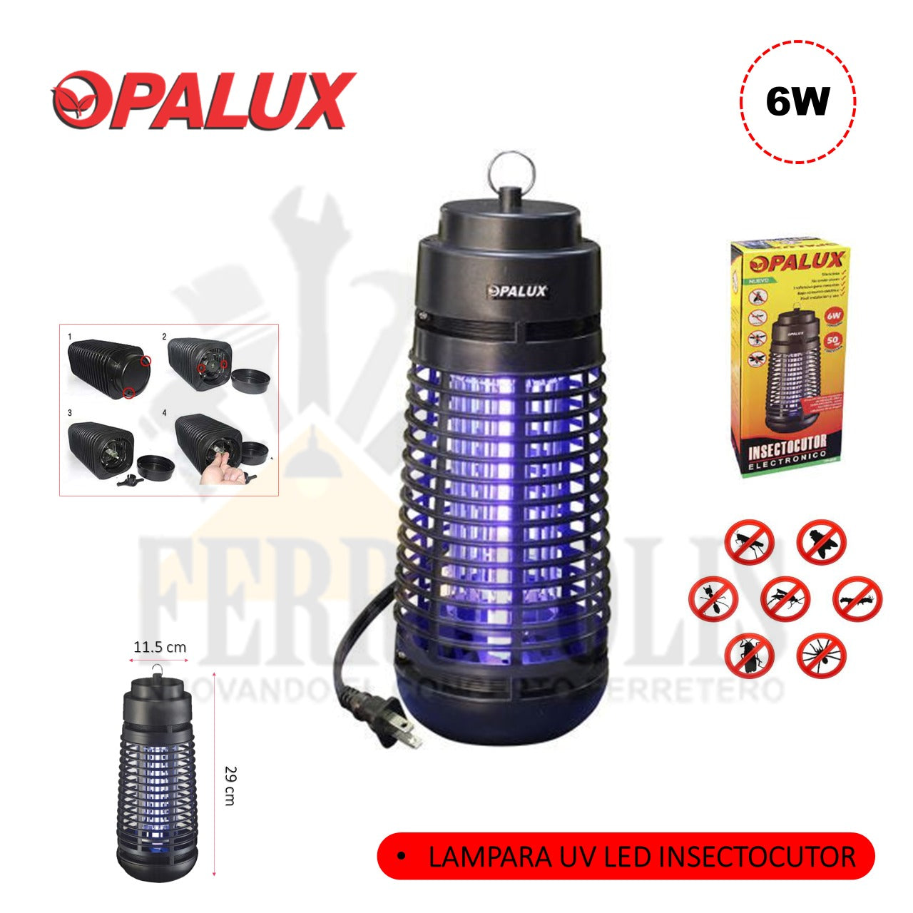 LAMPARA UV LED INSECTOCUTOR 6 W