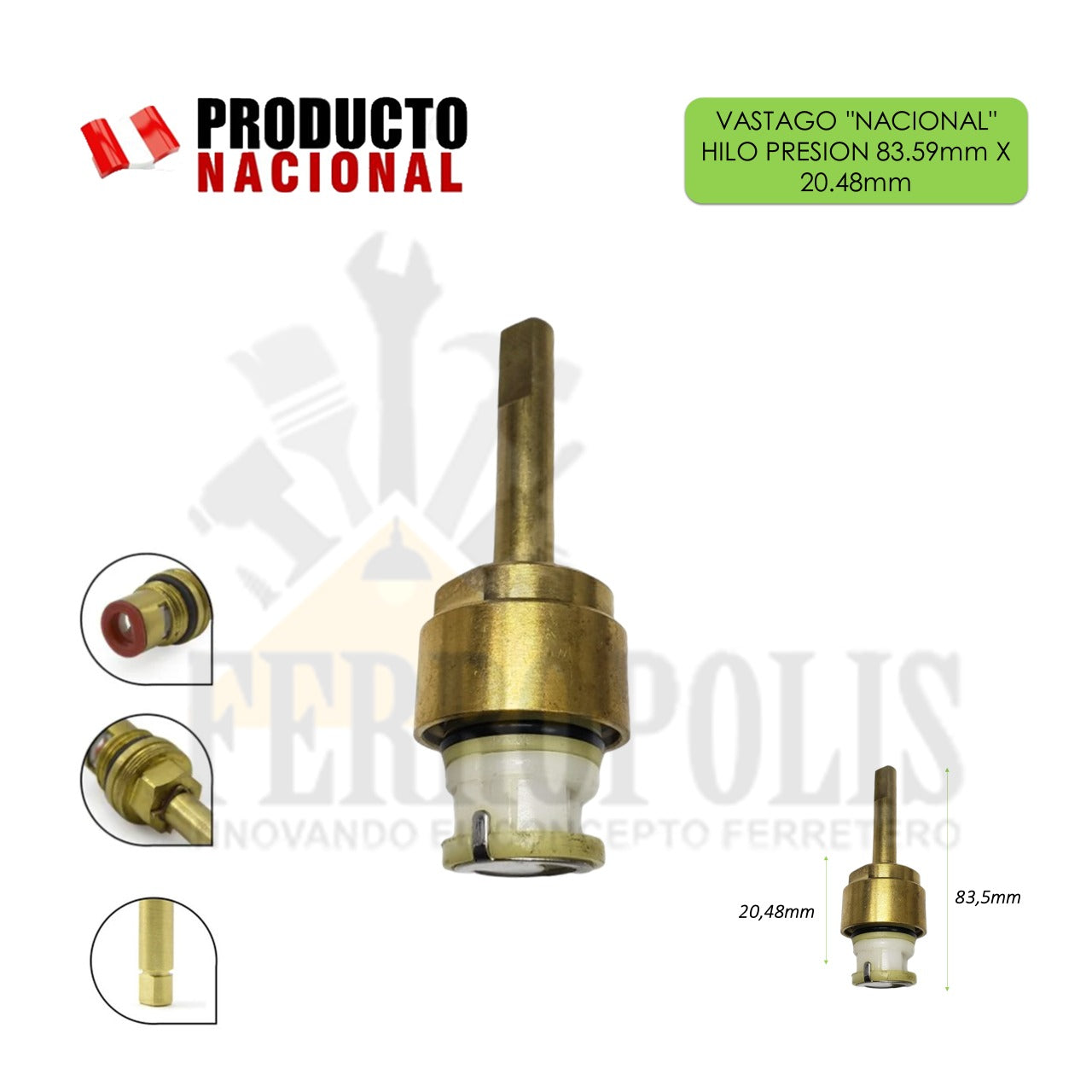 VASTAGO "NACIONAL" HILO PRESION 83.59mm X  20.48mm