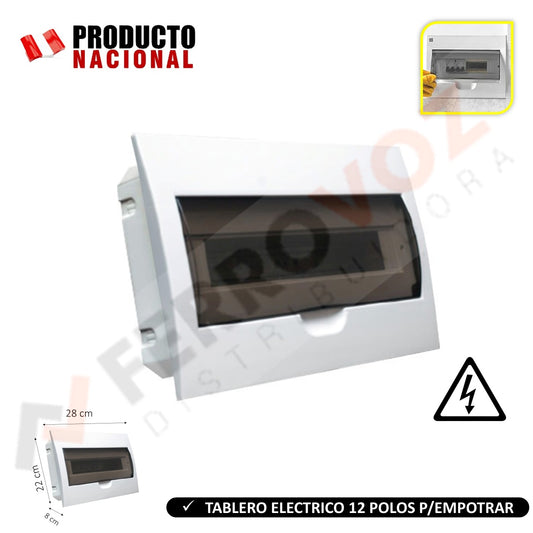 CAJA LLAVE TERMICA EMPOTRAR 12 POLOS PVC