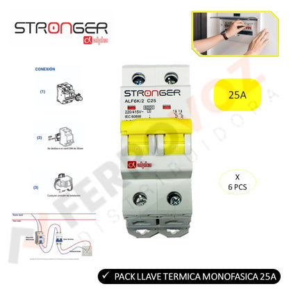 LLAVE TERMICA MONOFASICA 25A "STRONGER ALFA"