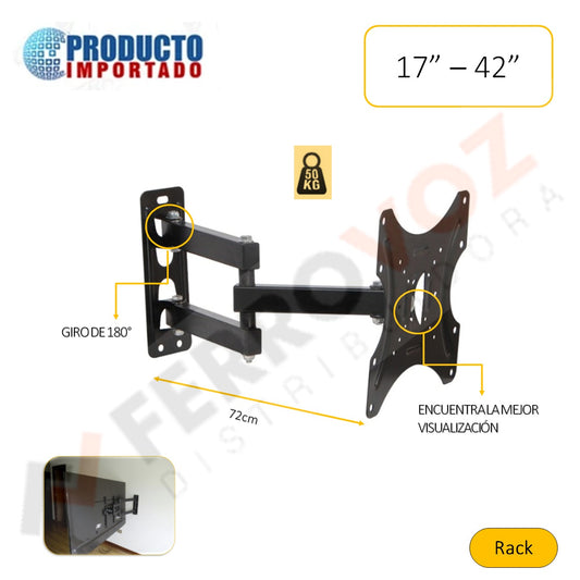 RACK TV 17" A 42" IMPORTADO ( DOBLE BRAZO )