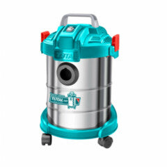 ASPIRADORA ELECTRICA ACERO  800W 12L  "TOTAL" AGUA POLVO